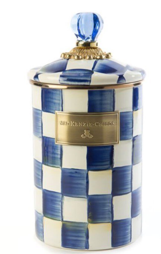ROYAL CHECK GLASS CANISTER LARGE