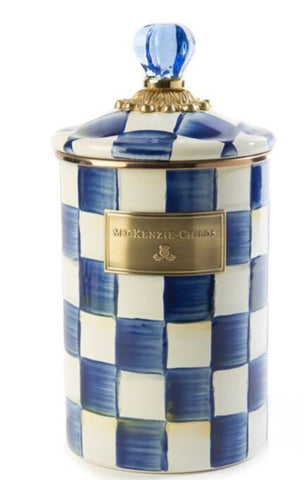 ROYAL CHECK GLASS CANISTER LARGE