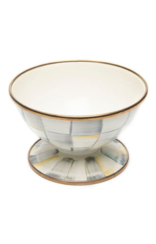 STERLING CHECK ENAMEL ICE CREAM DISH