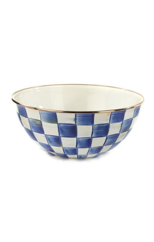 ROYAL CHECK ENAMEL EVERYDAY BOWL