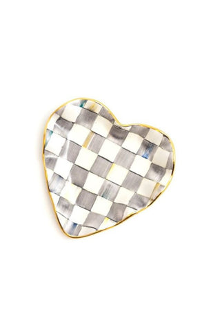 STERLING CHECK FLUTED HEART PLATE
