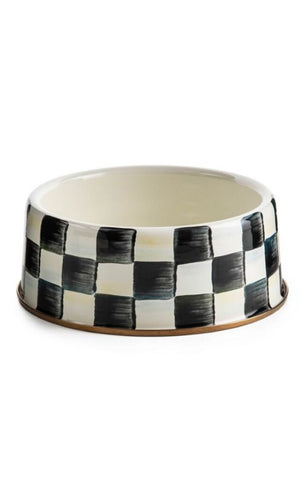 COURTLY CHECK ENAMEL PET DISH- LARGE
