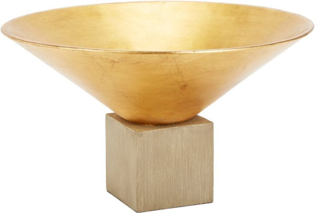 BW-4197 TAYLOR GOLD DISPLAY BOWL ON GRAY PEDESTAL