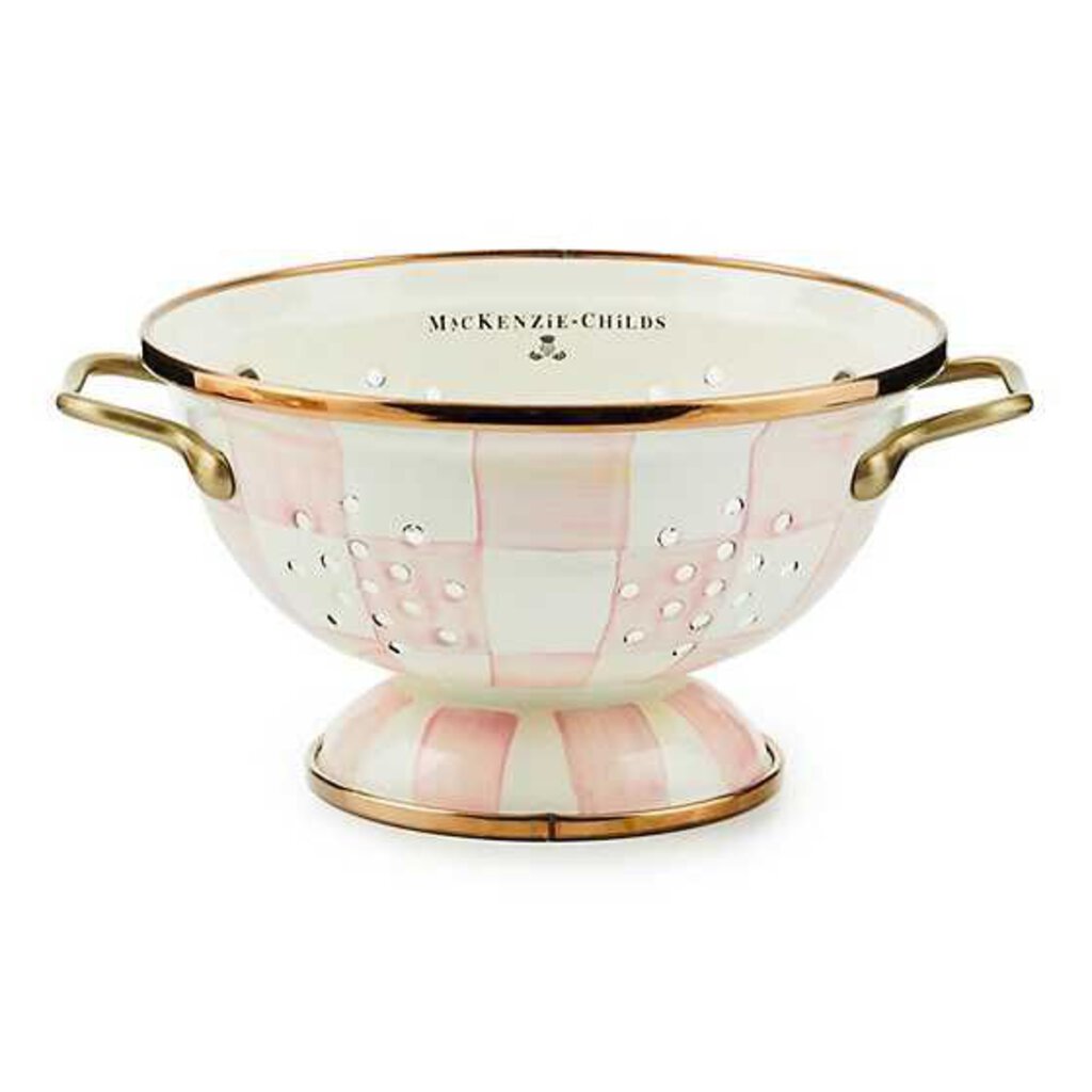 89233-740 ROSY CHECK ENAMEL COLANDER SMALL