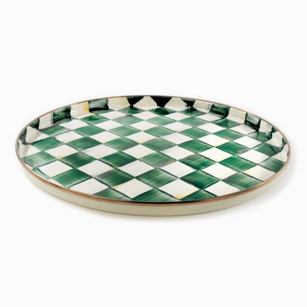 EMERALD CHECK ROUND TRAY