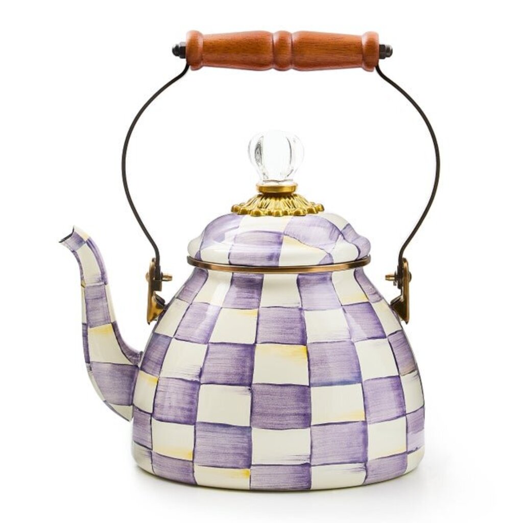 VIOLET CHECK 3 QUART TEA KETTLE