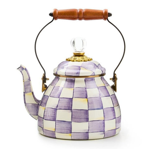 VIOLET CHECK 2 QUART TEA KETTLE