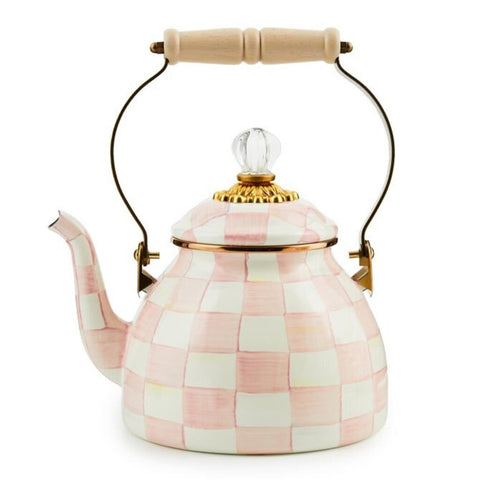 ROSY CHECK 2 QUART TEA KETTLE
