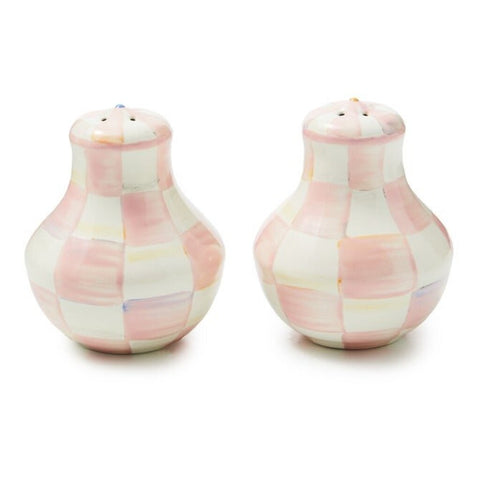 ROSY CHECK SALT AND PEPPER SHAKERS