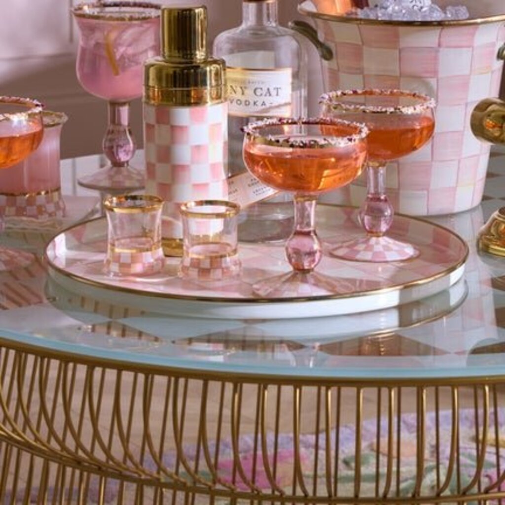 ROSY CHECK ROUND TRAY