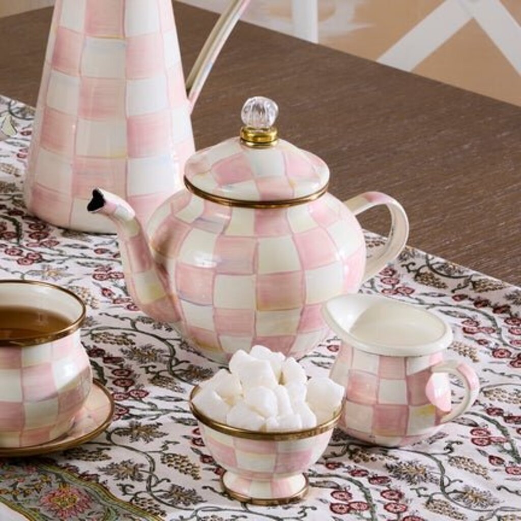 ROSY CHECK 4 CUP TEAPOT