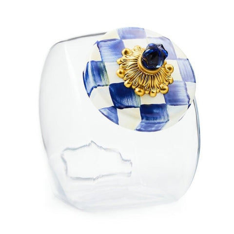 SWEETS JAR WITH ROYAL CHECK LID