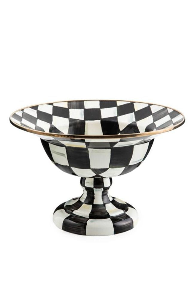 89221-40R COURTLY CHECK ENAMEL COMPOTE- LARGE